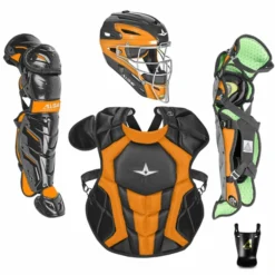 Kelly's Ultimate Sports All Star S7 Axis Adult Catchers Set - Two Tone -Baseball Apparel Store ALL STAR S7 AXIS TWO TONE ADULT CATCHING KIT BLACK 3AORANGE