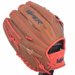 Kelly's Ultimate Sports Viper Japanese Kip Leather Slowpitch Softball Fielding Glove Carmel/Navy/Red -Baseball Apparel Store Carmel Navy Red viper 3