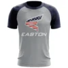 Kelly's Ultimate Sports Easton EVO-Tech Short Sleeve Shirt - Grey/Navy Merica Logo -Baseball Apparel Store EASTON SHORT SLEEVE GREY 3ANAVY MERICA LOGO 00017