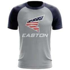 Kelly's Ultimate Sports Easton EVO-Tech Short Sleeve Shirt - Grey/Navy Merica Logo