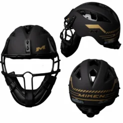Kelly's Ultimate Sports Miken Limited Edition Black/Gold Slowpitch Softball Pitchers Helmet Mask - MGLDPH