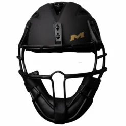Kelly's Ultimate Sports Miken Limited Edition Black/Gold Slowpitch Softball Pitchers Helmet Mask - MGLDPH -Baseball Apparel Store MGLDPH front copy