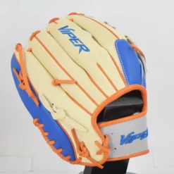 Kelly's Ultimate Sports Viper Japanese Kip Leather Slowpitch Softball Fielding Glove Royal/Tan/Orange/Grey -Baseball Apparel Store Royal Tan Orange Grey