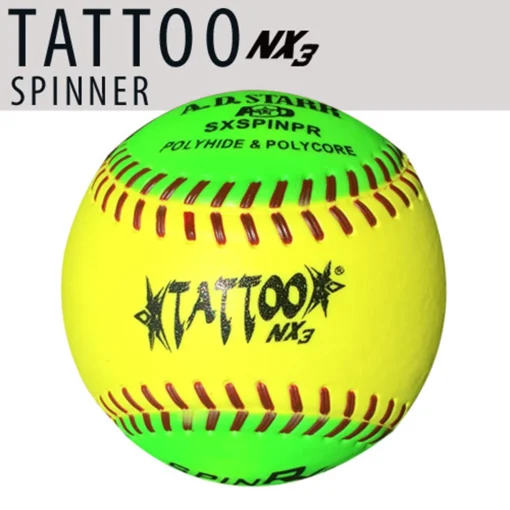 Kelly's Ultimate Sports AD Starr Tattoo NX3 Spinner 12" Batting Practice Slowpitch Softballs - SXSPINPR 3 Kelly's Ultimate Sports AD Starr Tattoo NX3 Spinner 12" Batting Practice Slowpitch Softballs - SXSPINPR -Baseball Apparel Store SMASH IT SPORTS AD STARR SOFTBALL SXSPINPR