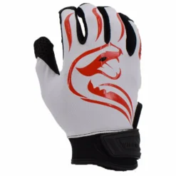 Kelly's Ultimate Sports Viper Lite Premium Batting Gloves Leather Palm - White/Red/Black