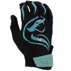 Kelly's Ultimate Sports Viper Lite Premium Batting Gloves Leather Palm - Black/Teal