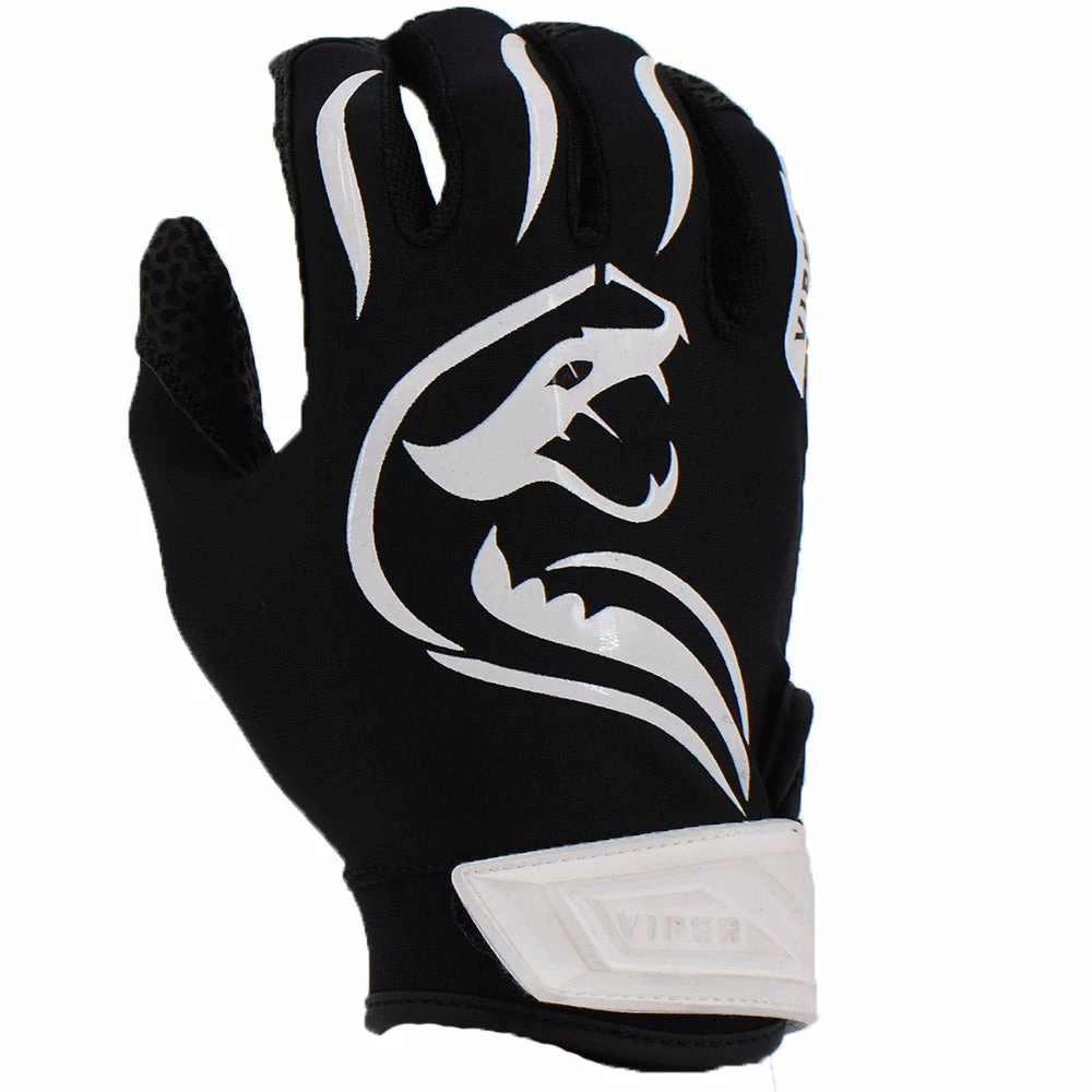 Kelly's Ultimate Sports Viper Lite Premium Batting Gloves Leather Palm - Black/White 3 Kelly's Ultimate Sports Viper Lite Premium Batting Gloves Leather Palm - Black/White