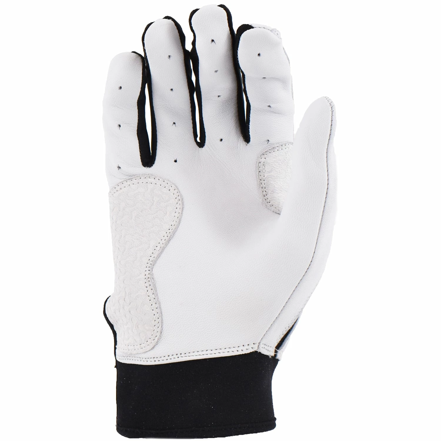 Kelly's Ultimate Sports Viper Grindstone Short Cuff Batting Glove - White/Black 5 Kelly's Ultimate Sports Viper Grindstone Short Cuff Batting Glove - White/Black - Image 3