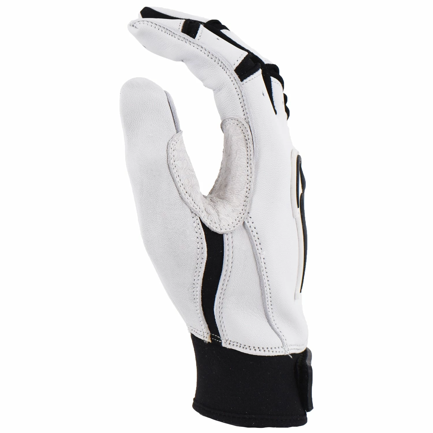 Kelly's Ultimate Sports Viper Grindstone Short Cuff Batting Glove - White/Black 6 Kelly's Ultimate Sports Viper Grindstone Short Cuff Batting Glove - White/Black - Image 4