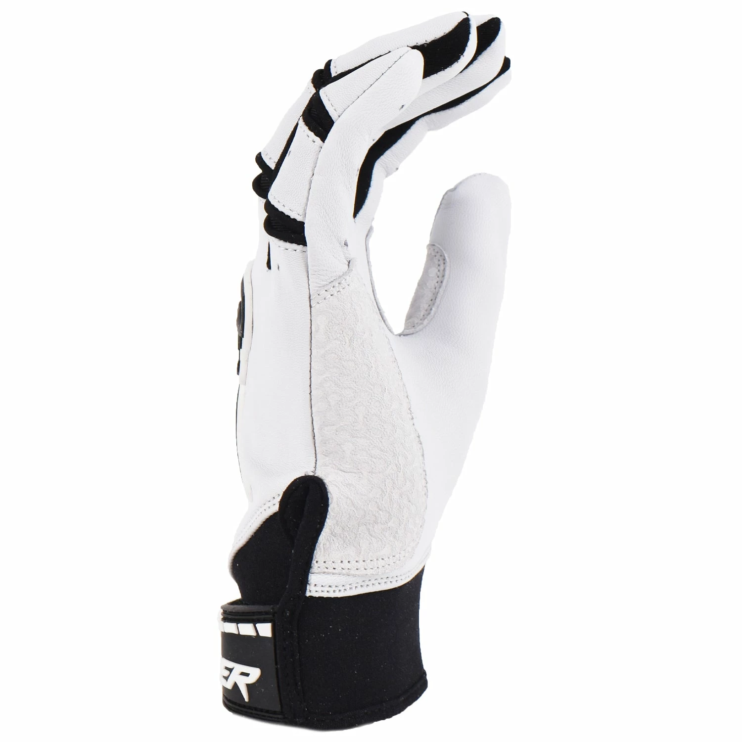 Kelly's Ultimate Sports Viper Grindstone Short Cuff Batting Glove - White/Black 7 Kelly's Ultimate Sports Viper Grindstone Short Cuff Batting Glove - White/Black - Image 5