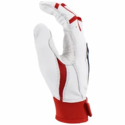 Kelly's Ultimate Sports Viper Grindstone Short Cuff Batting Glove - White/Red/Navy 10 Kelly's Ultimate Sports Viper Grindstone Short Cuff Batting Glove - White/Red/Navy -Baseball Apparel Store Viper Short Cuff White Red Navy 3