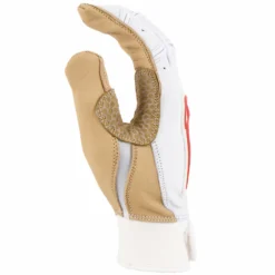 Kelly's Ultimate Sports Viper Grindstone Short Cuff Batting Glove - White/Tan/Red -Baseball Apparel Store Viper Short Cuff White Tan Red 3