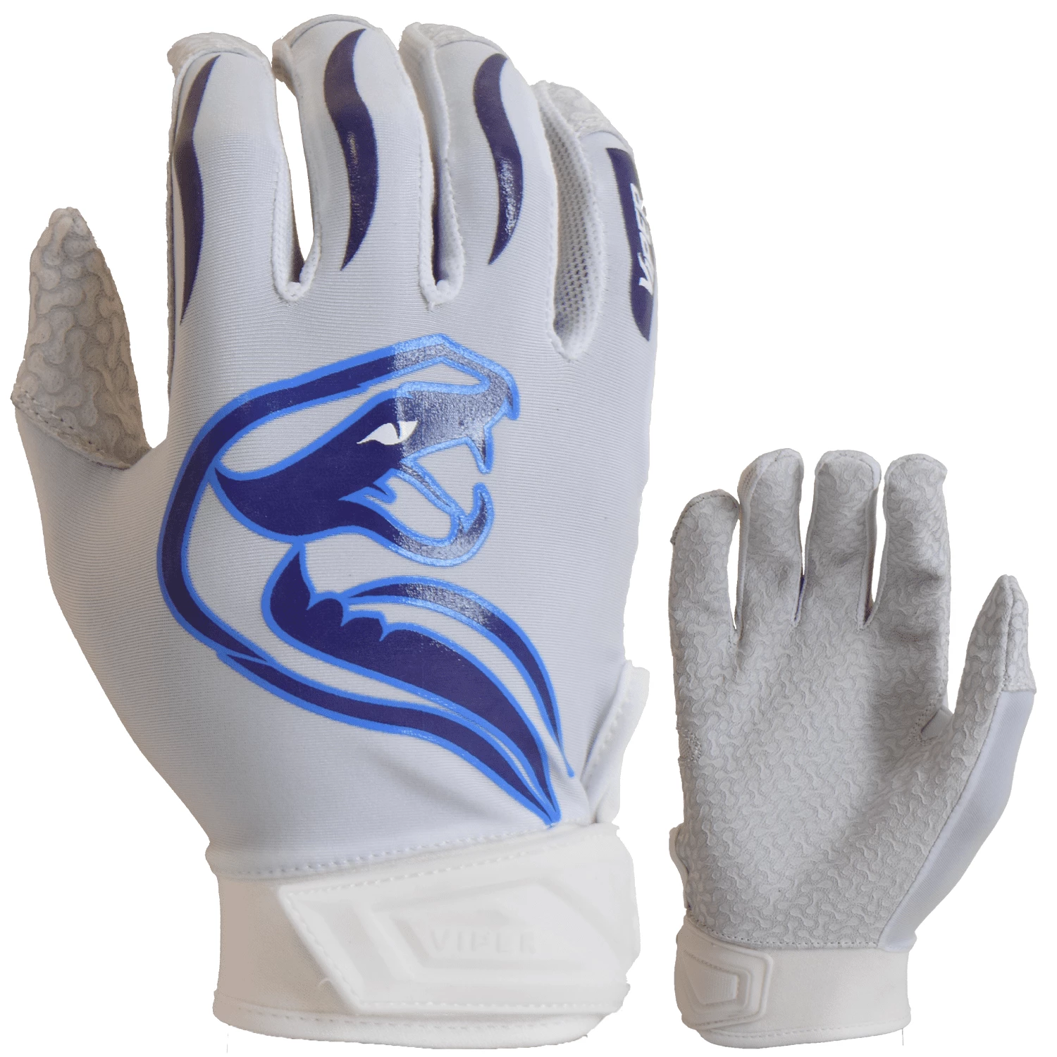 Kelly's Ultimate Sports Viper Lite Premium Batting Gloves Leather Palm - Team Edition - White/Carolina/Purple 3 Kelly's Ultimate Sports Viper Lite Premium Batting Gloves Leather Palm - Team Edition - White/Carolina/Purple