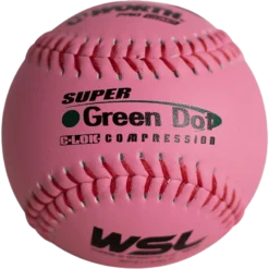 Kelly's Ultimate Sports Worth Pink Super Green Dot Composite 47/400 WSL 11" Slowpitch Softballs - WPS11WSLC