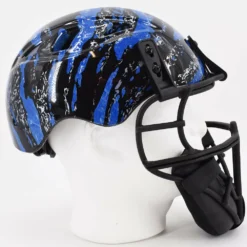 Kelly's Ultimate Sports Worth Legit Slowpitch Softball Pitchers Helmet Mask Blue Line - Limited Edition Print -Baseball Apparel Store Worth Helmet Blue Line4