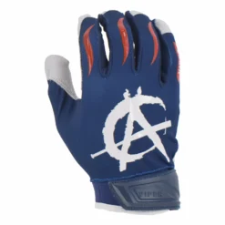 Kelly's Ultimate Sports Viper Lite Premium Batting Gloves Leather Palm - Anarchy Edition Navy/Red/White