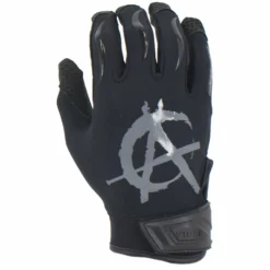 Kelly's Ultimate Sports Viper Lite Premium Batting Gloves Leather Palm - Anarchy Edition Black/Charcoal