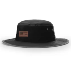 Kelly's Ultimate Sports Easton Bucket Hat Black With Leather Flag Patch