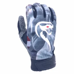 Kelly's Ultimate Sports Viper Hex-Grip Palm Premium Batting Gloves-Grey USA/White Viper