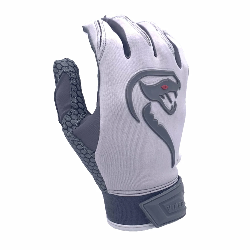 Kelly's Ultimate Sports Viper Hex-Grip Palm Premium Batting Gloves-White/Grey Viper 3 Kelly's Ultimate Sports Viper Hex-Grip Palm Premium Batting Gloves-White/Grey Viper
