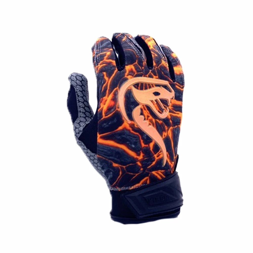 Kelly's Ultimate Sports Viper Hex-Grip Palm Premium Batting Gloves-Orange Lava 3 Kelly's Ultimate Sports Viper Hex-Grip Palm Premium Batting Gloves-Orange Lava