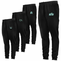 Kelly's Ultimate Sports Tech Fleece Men's Jogger -Glow In The Dark Logo - Black (Choose Your Brand)