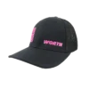 Kelly's Ultimate Sports Worth Hat By Pacific (404M) All Black/Pink Flag -Baseball Apparel Store hat wor pack flag black pink 1