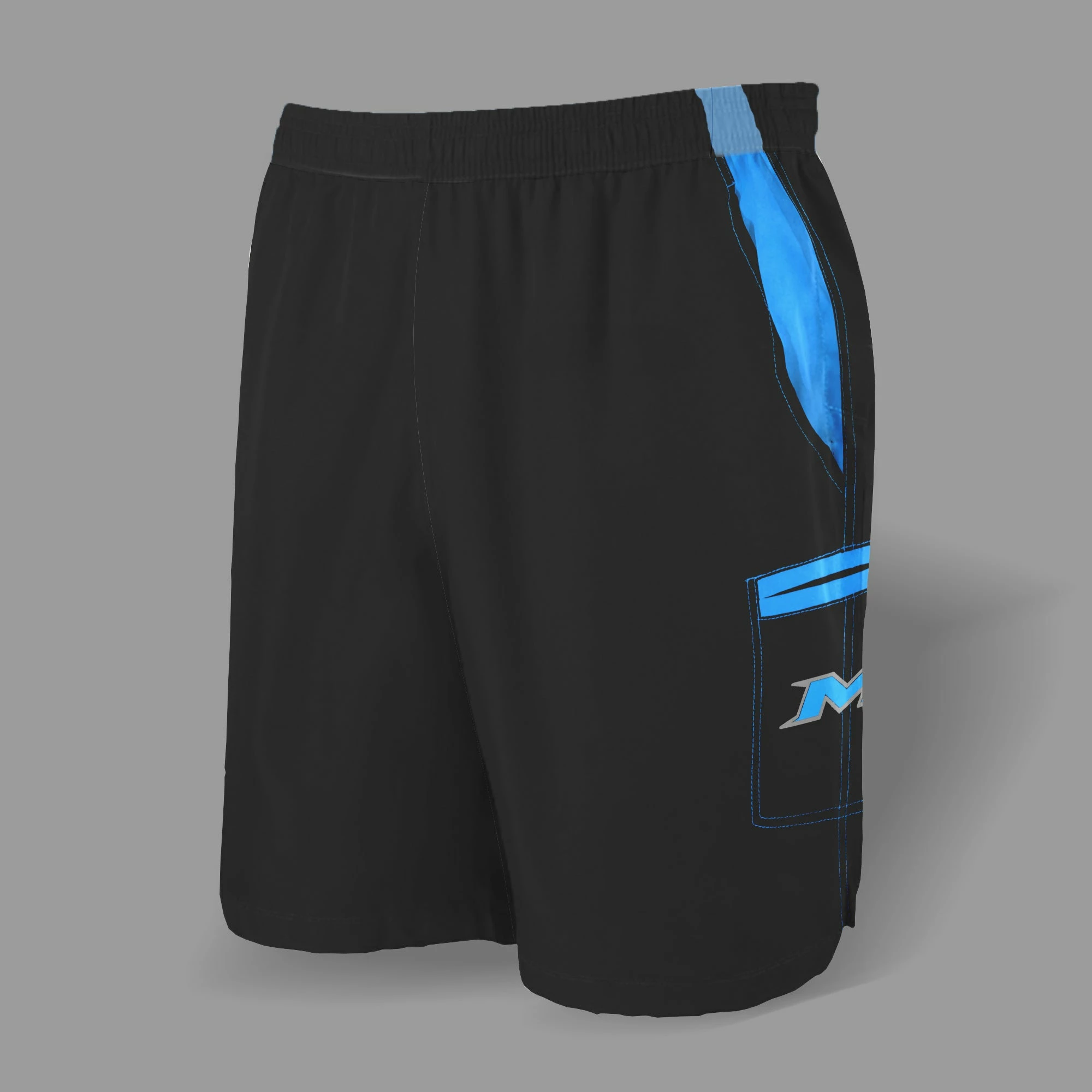 Kelly's Ultimate Sports Miken Microfiber Shorts (Black/Carolina Blue) 3 Kelly's Ultimate Sports Miken Microfiber Shorts (Black/Carolina Blue)