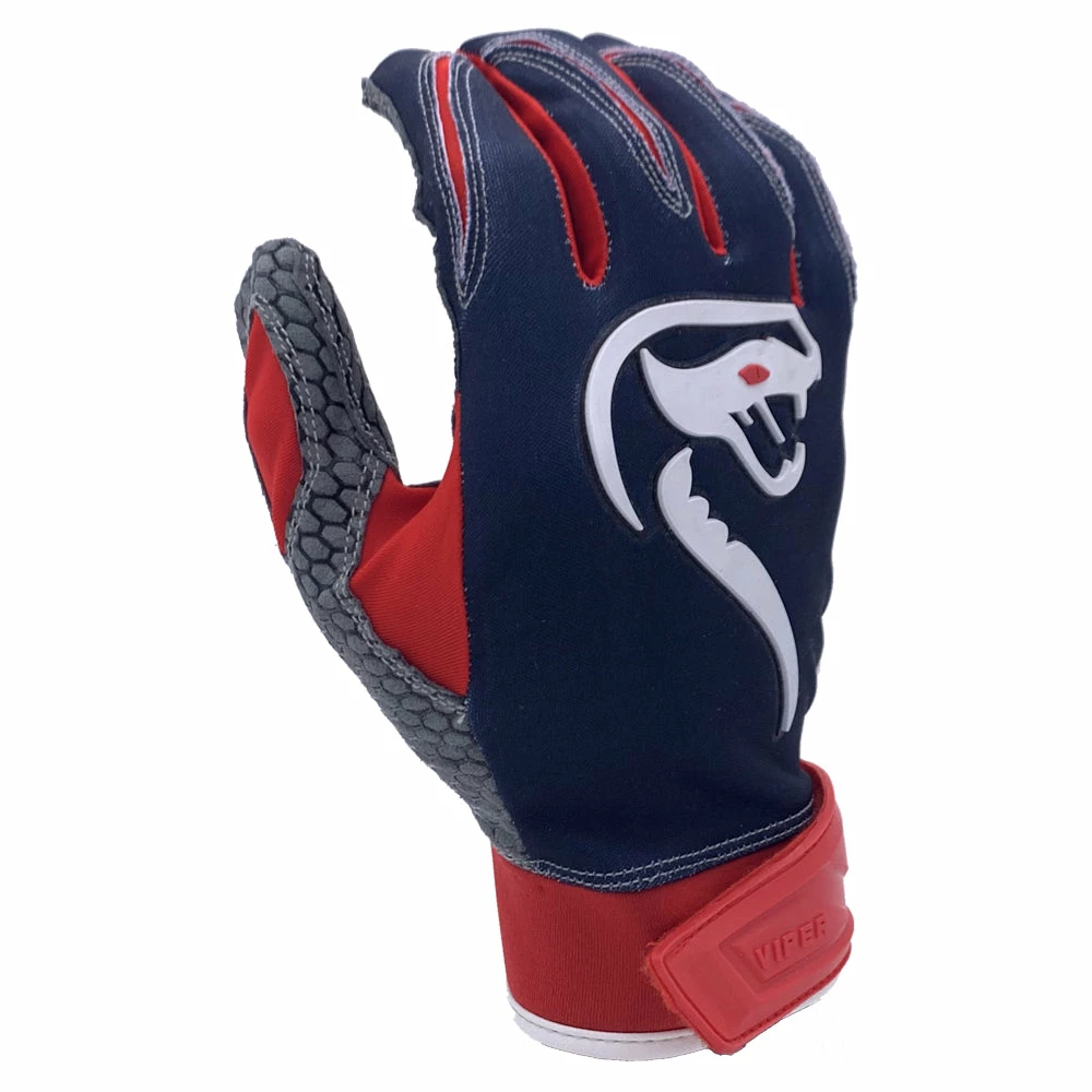 Kelly's Ultimate Sports Hex-Grip Palm Viper Premium Batting Gloves-All Navy/Red/White Viper 3 Kelly's Ultimate Sports Hex-Grip Palm Viper Premium Batting Gloves-All Navy/Red/White Viper