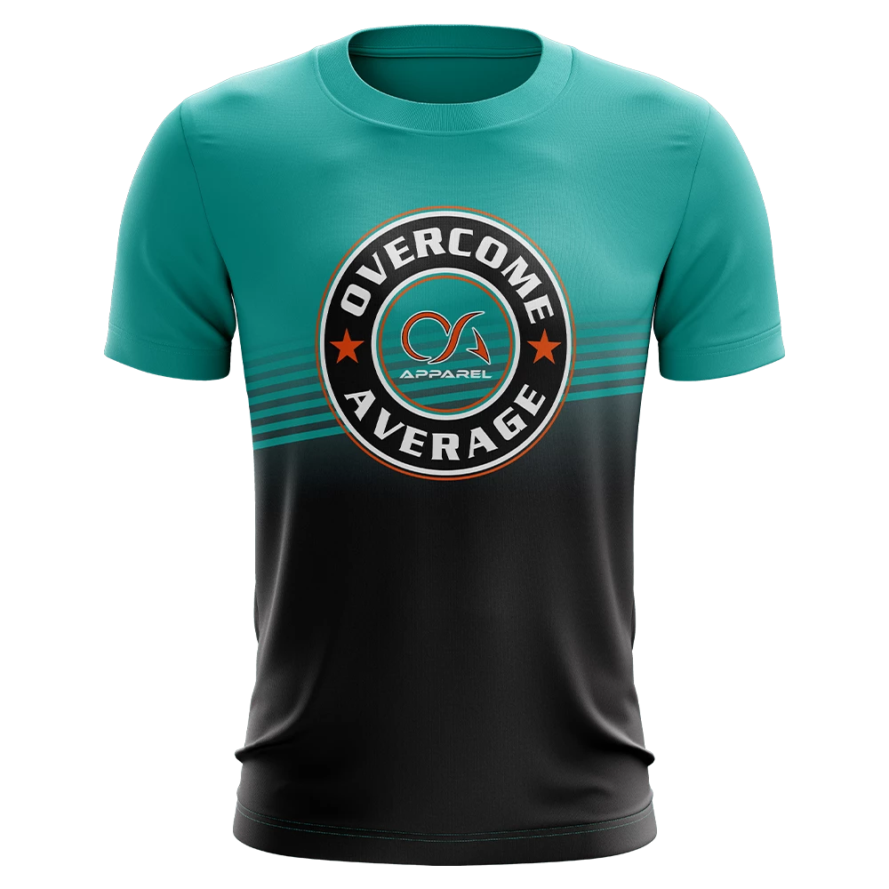Kelly's Ultimate Sports Overcome Average Short Sleeve Shirt - Emblem (Teal/Black/Orange) 3 Kelly's Ultimate Sports Overcome Average Short Sleeve Shirt - Emblem (Teal/Black/Orange)