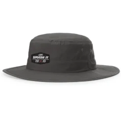 Kelly's Ultimate Sports Smash It Sports Bucket Hat Charcoal With Black Patch