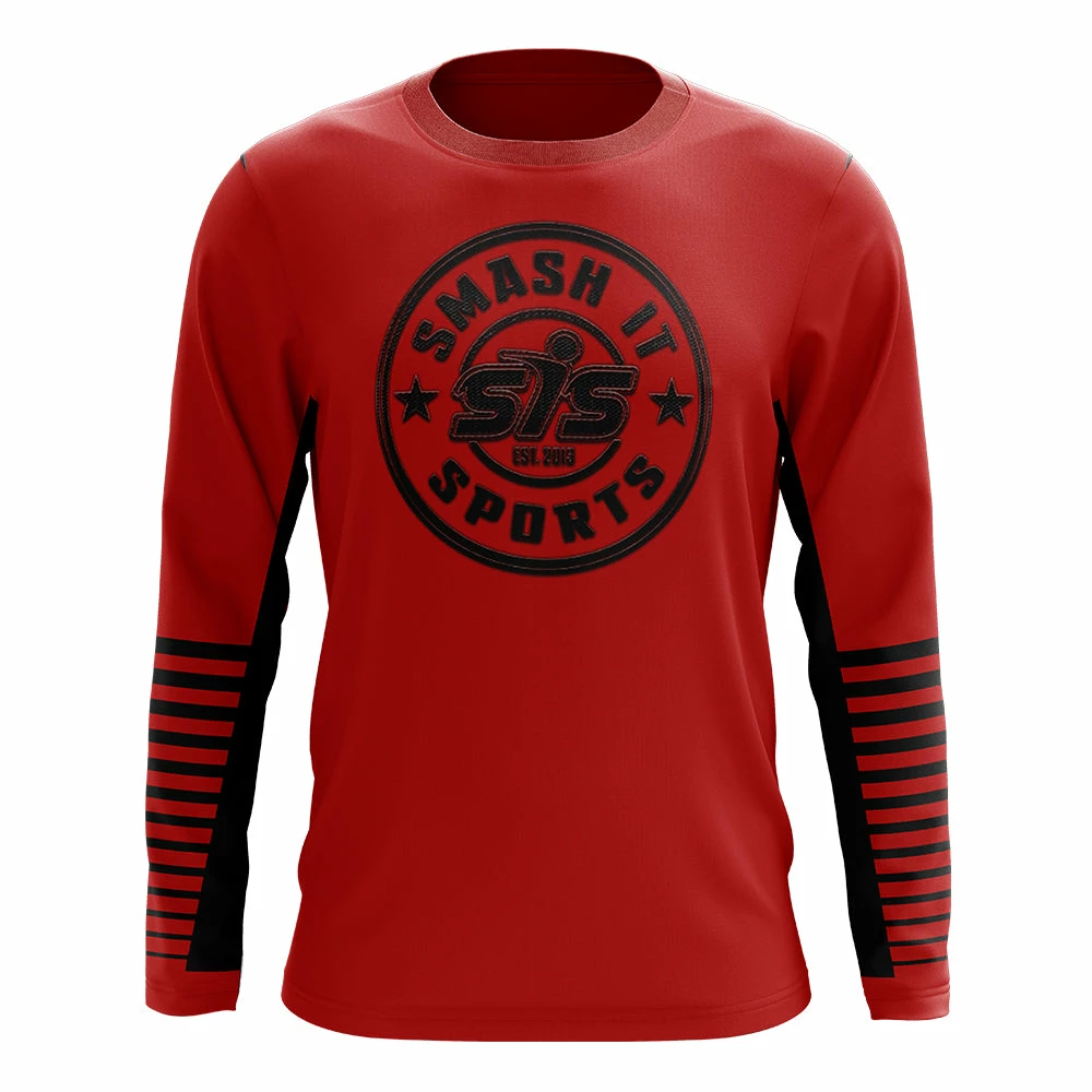 Kelly's Ultimate Sports Smash It Sports Long Sleeve Shirt (Red/Black Emblem) 3 Kelly's Ultimate Sports Smash It Sports Long Sleeve Shirt (Red/Black Emblem)