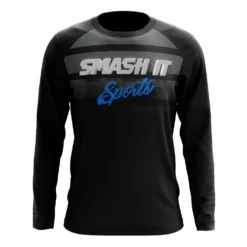 Kelly's Ultimate Sports Smash It Sports Long Sleeve Shirt (Black/Grey Gradient Lines)