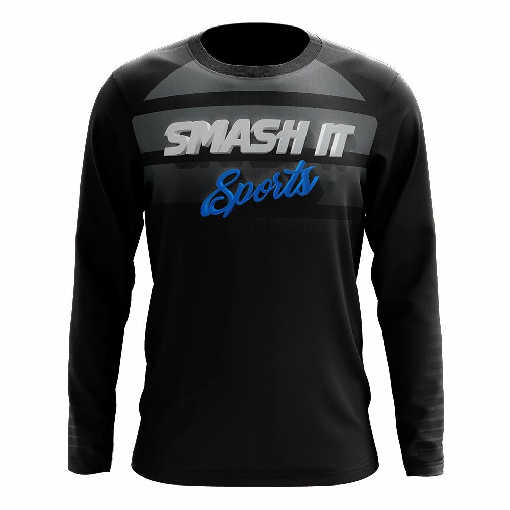 Kelly's Ultimate Sports Smash It Sports Long Sleeve Shirt (Black/Grey Gradient Lines) 3 Kelly's Ultimate Sports Smash It Sports Long Sleeve Shirt (Black/Grey Gradient Lines)