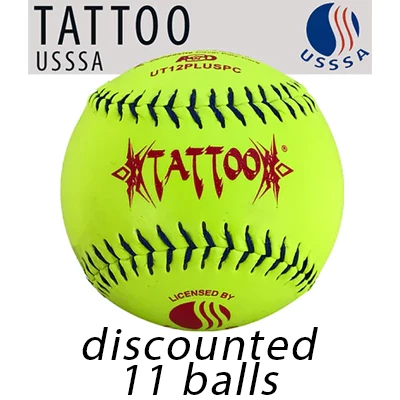 Kelly's Ultimate Sports AD Starr Tattoo Classic Plus 12" USSSA Slowpitch Softballs - UT12PLUSPC (11 Balls Only) 8 Kelly's Ultimate Sports AD Starr Tattoo Classic Plus 12" USSSA Slowpitch Softballs - UT12PLUSPC (11 Balls Only) -Baseball Apparel Store starr 11 balls