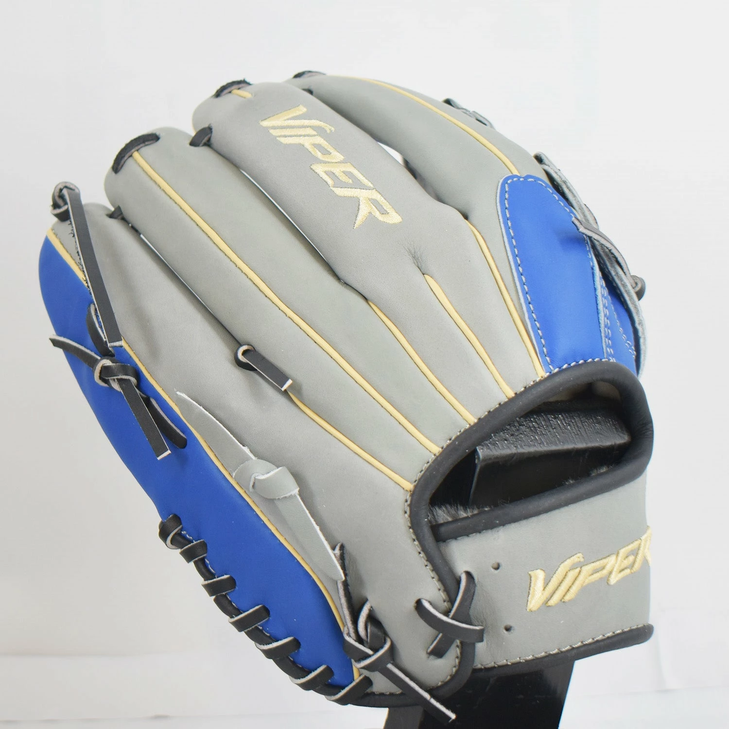 Kelly's Ultimate Sports Viper Japanese Kip Leather Slowpitch Softball Fielding Glove Royal/Grey/Tan 4 Kelly's Ultimate Sports Viper Japanese Kip Leather Slowpitch Softball Fielding Glove Royal/Grey/Tan - Image 2