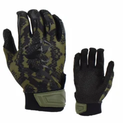 Kelly's Ultimate Sports Viper Lite Premium Batting Gloves Leather Palm - Viper Skin Edition - OD Green/Black