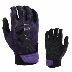Kelly's Ultimate Sports Viper Lite Premium Batting Gloves Leather Palm - Viper Skin Edition - Purple/Black
