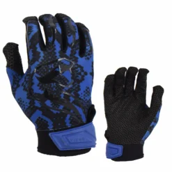 Kelly's Ultimate Sports Viper Lite Premium Batting Gloves Leather Palm - Viper Skin Edition - Royal/Black